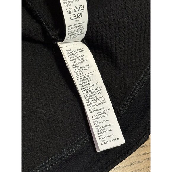 Athleta Layered Shirt‎ Scrunch Bottom Size Medium Black Polyester Blend Preppy - Picture 9 of 15